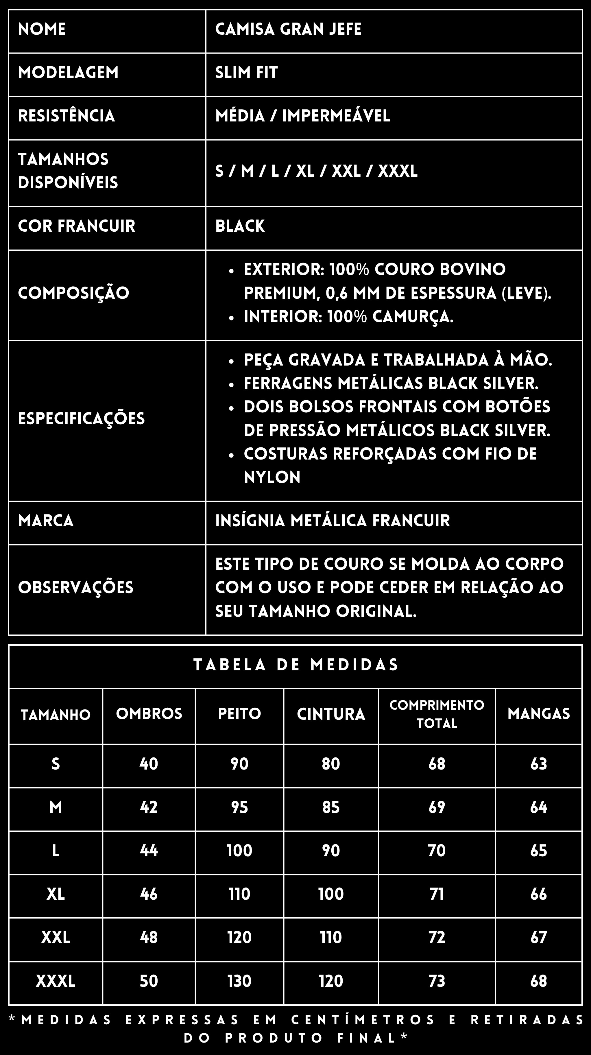 Camisa Couro Gran Jefe FRANCUIR